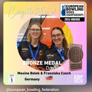 Europameisterschaften Damen in Odense – Franziska Czech holt Bronze im Doppel mit Maxine Bolek