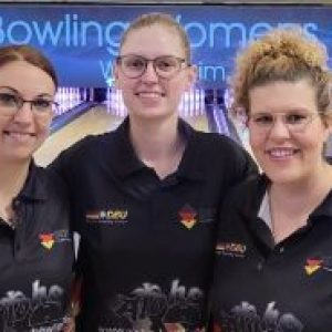Franziska Czech, Sabrina Laub und Janine Ribguth Europameister im Trio.